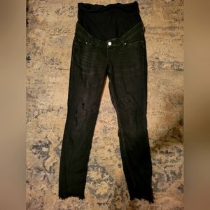 Mama Maternite Black Distressed Skinny jeans Size Small
